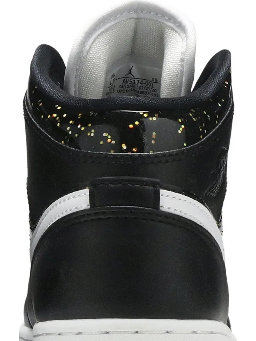Кроссовки Air Jordan 1 Mid SE GS Black Glitter — изображение 7 из 8, черный