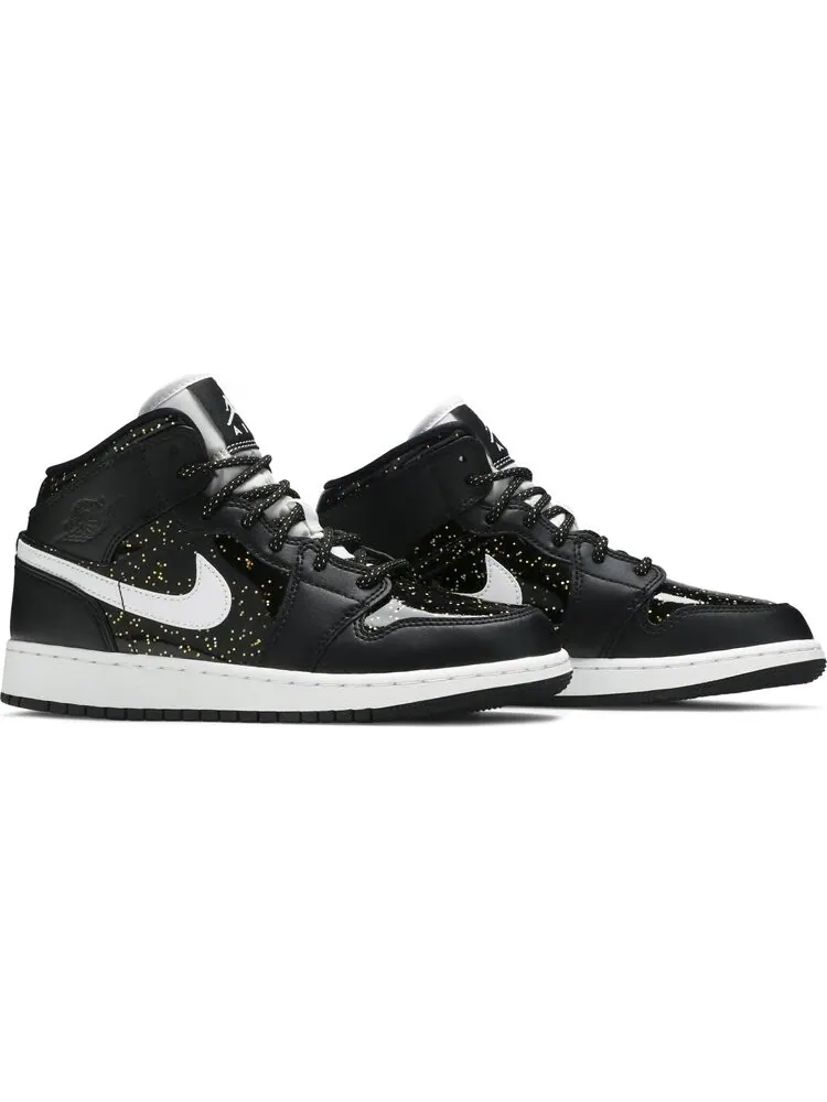 Кроссовки Air Jordan 1 Mid SE GS Black Glitter — изображение 8 из 8, черный