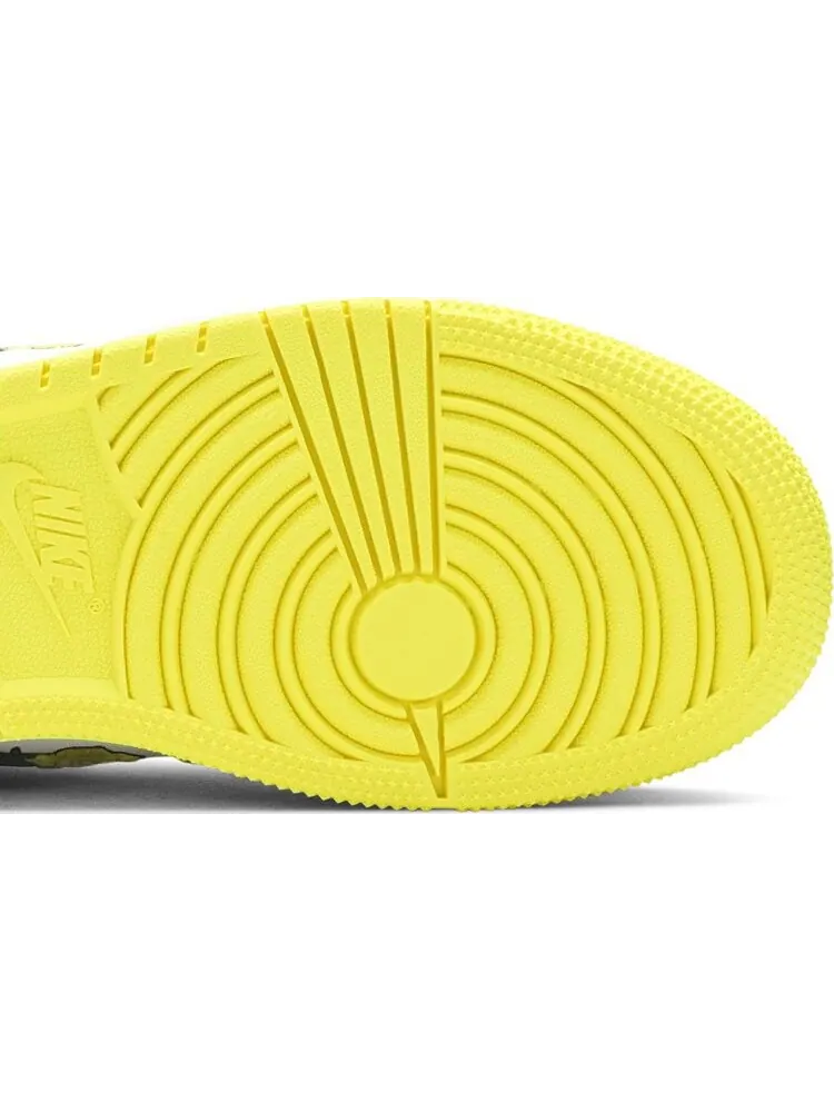 Кроссовки Air Jordan 1 Mid SE GS Rose Patch - Dynamic Yellow — изображение 5 из 8, желтый