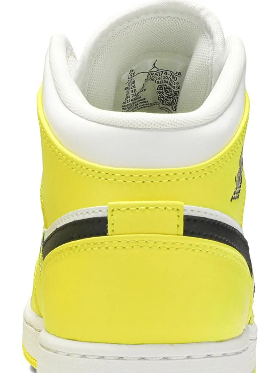 Кроссовки Air Jordan 1 Mid SE GS Rose Patch - Dynamic Yellow — изображение 7 из 8, желтый