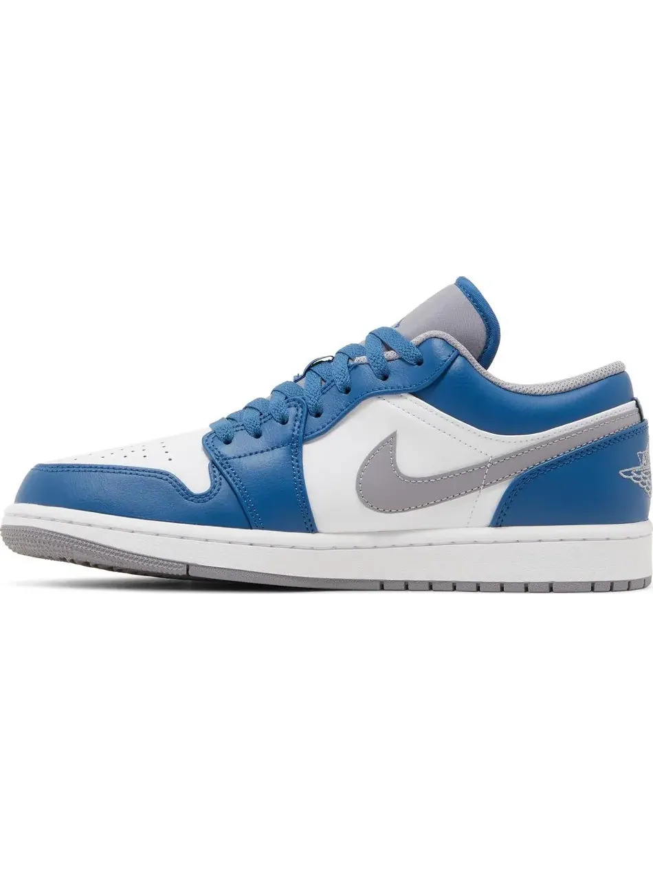Кроссовки Air Jordan Men's Shoes Nike Air 1 Low USA — изображение 2 из 6, синий/белый/серый