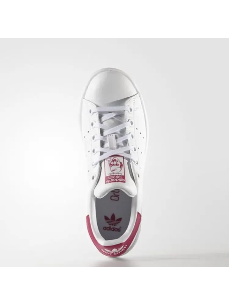 Кроссовки adidas Stan Smith J 'White' — изображение 3 из 6, белый/белый/розовый
