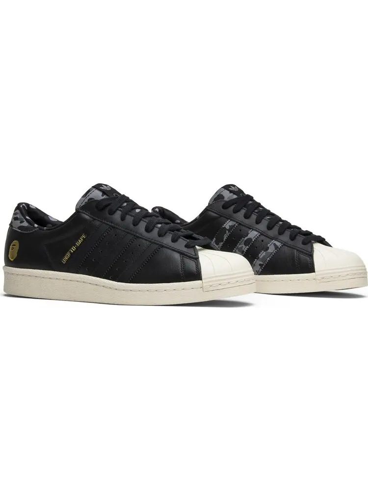 Кроссовки Adidas Undefeated x A Bathing Ape x Superstars 80v 'Black' — изображение 8 из 8, черный