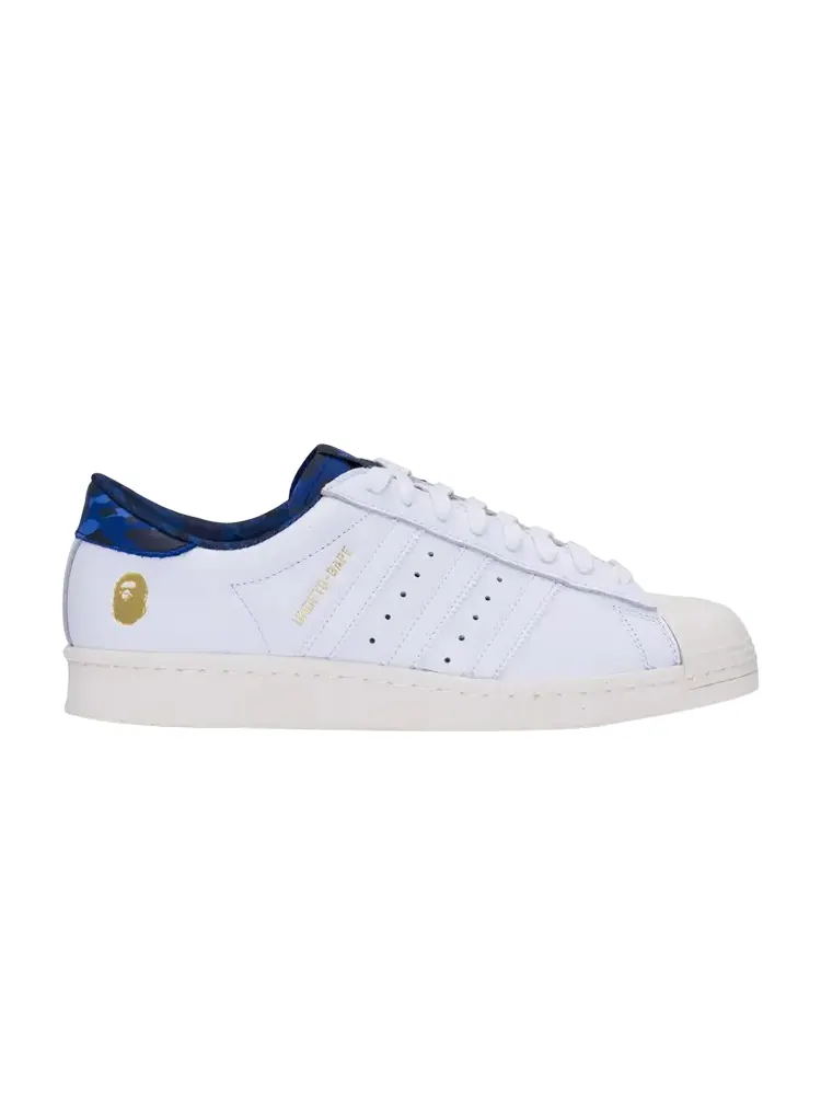 Кроссовки Adidas Undefeated x A Bathing Ape x Superstars 80v 'White Blue' — изображение 1 из 4, белый