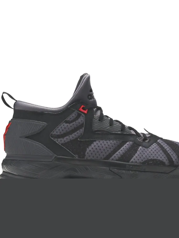 Кроссовки Adidas D Lillard 2 'Core Black Vivid Red' — изображение 2 из 4, черный