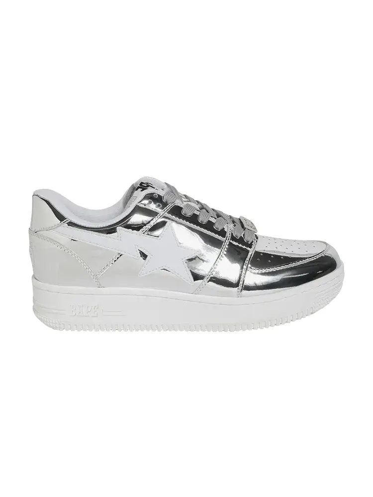Кроссовки BAPE Bapesta Low 'Silver Foil' — изображение 1 из 1, серебряный