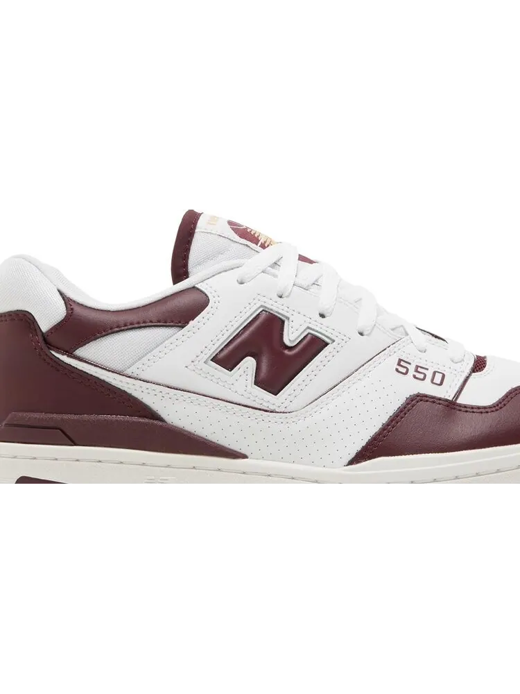 Кроссовки New Balance 550 'White Burgundy' — изображение 2 из 8, белый