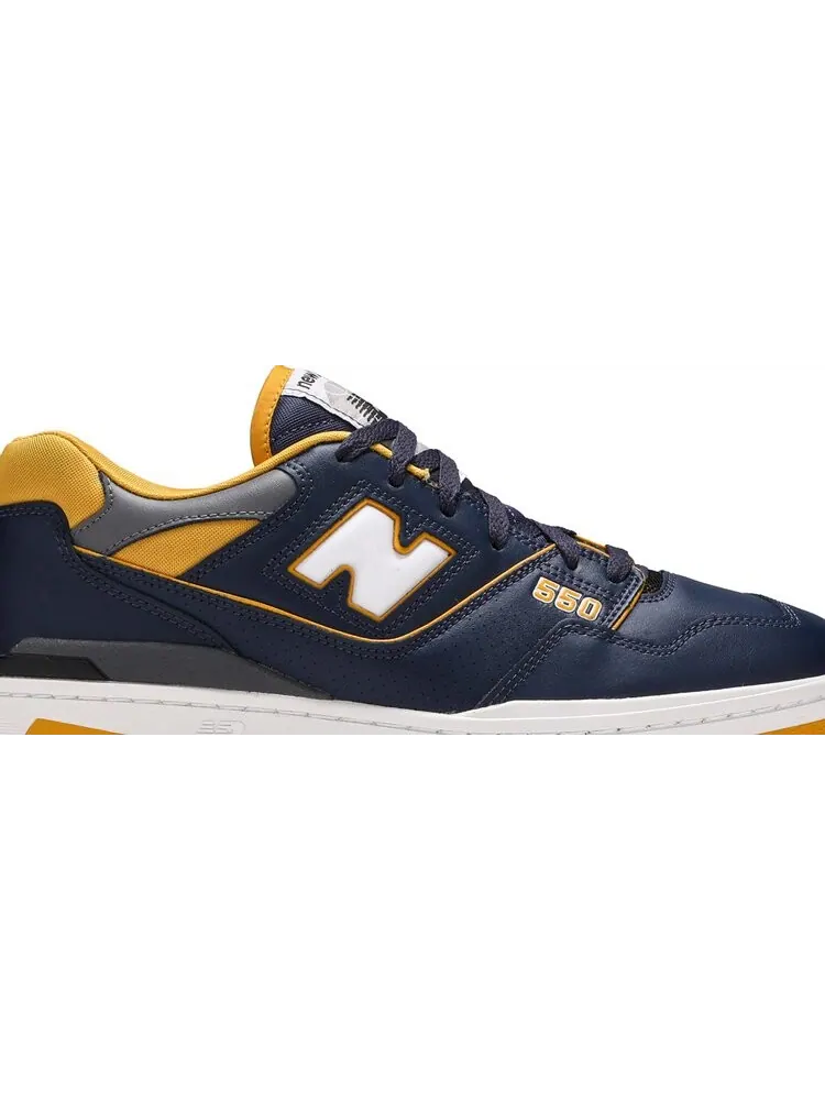 Кроссовки New Balance 550 'Navy Yellow' — изображение 2 из 8, синий
