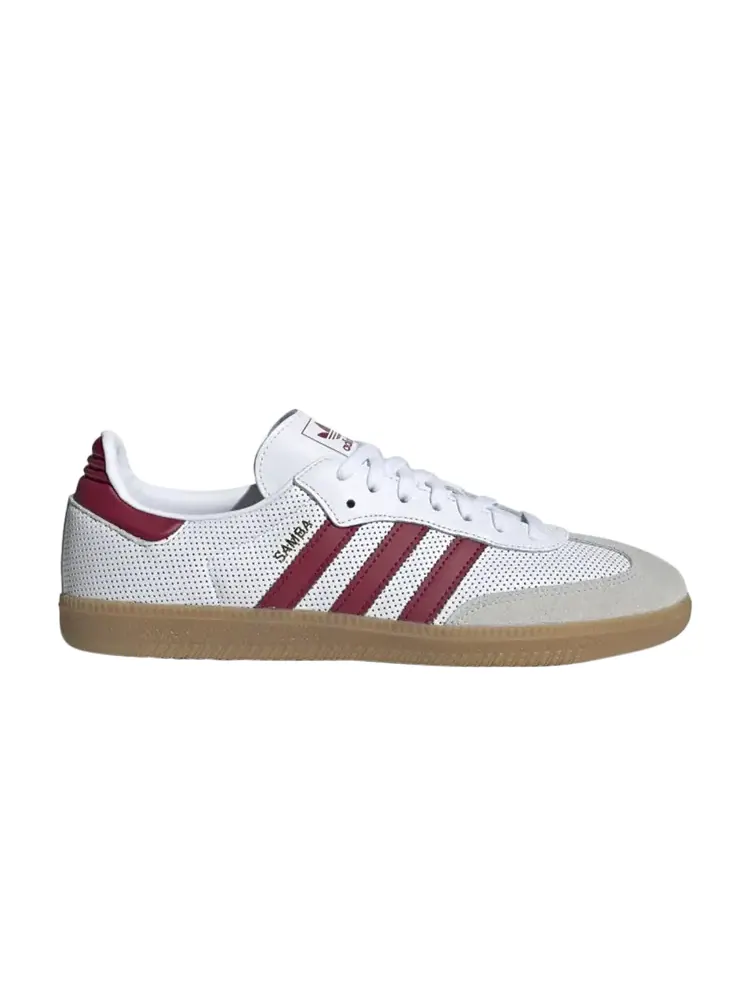 Кроссовки Adidas Samba OG 'White Collegiate Burgundy' — изображение 1 из 1, белый