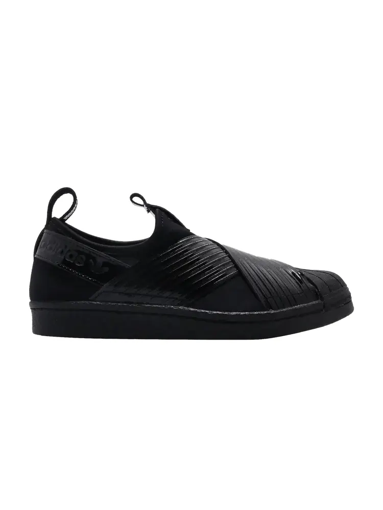 Кроссовки adidas Wmns Superstar Slip On 'Core Black' — изображение 1 из 1, черный/черный/фиолетовый