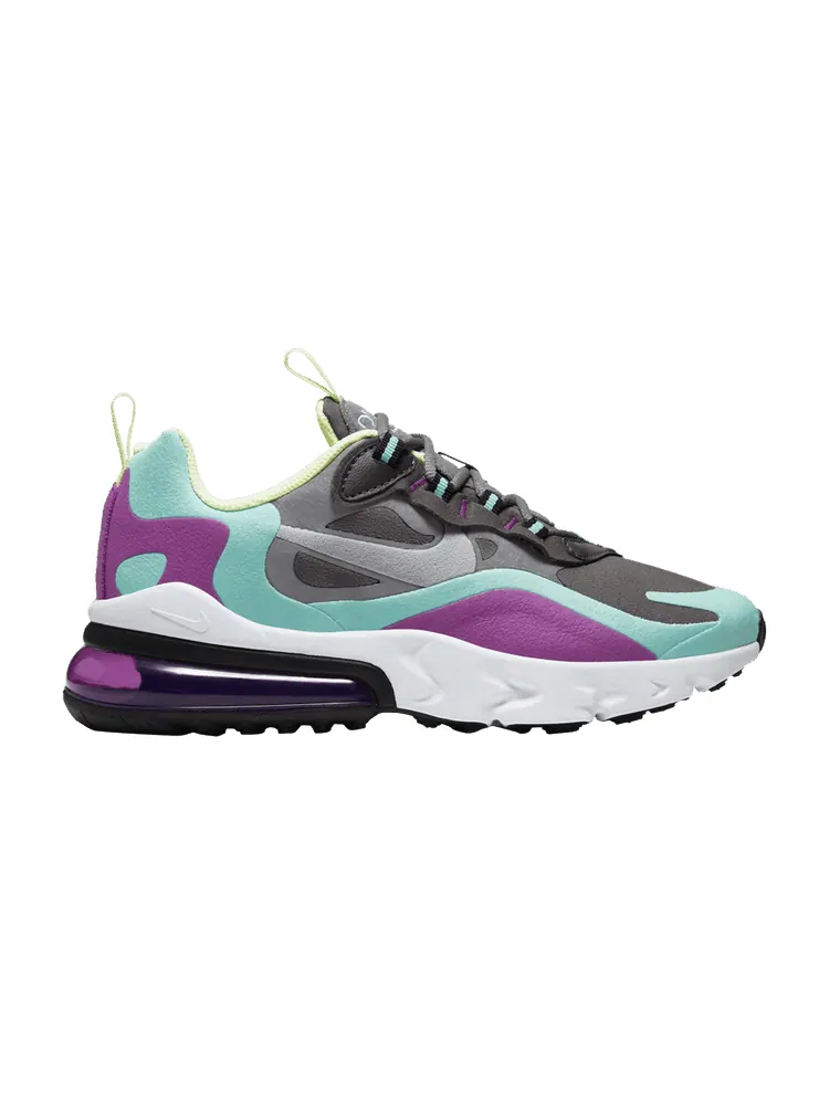 Кроссовки Nike Air Max 270 React GS 'Gunsmoke Aurora Violet' — изображение 1 из 1, фиолетовый/серебристый