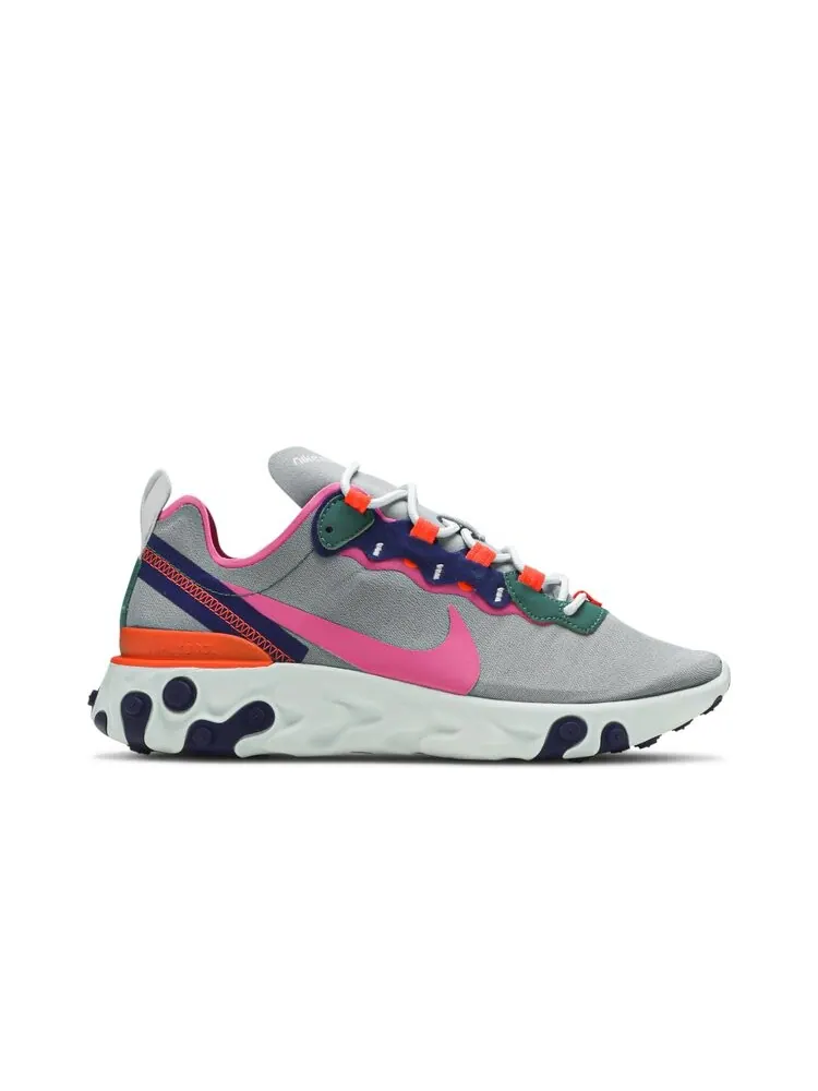 Кроссовки Nike Wmns React Element 55 'Wolf Grey Fuchsia' — изображение 1 из 4, серый