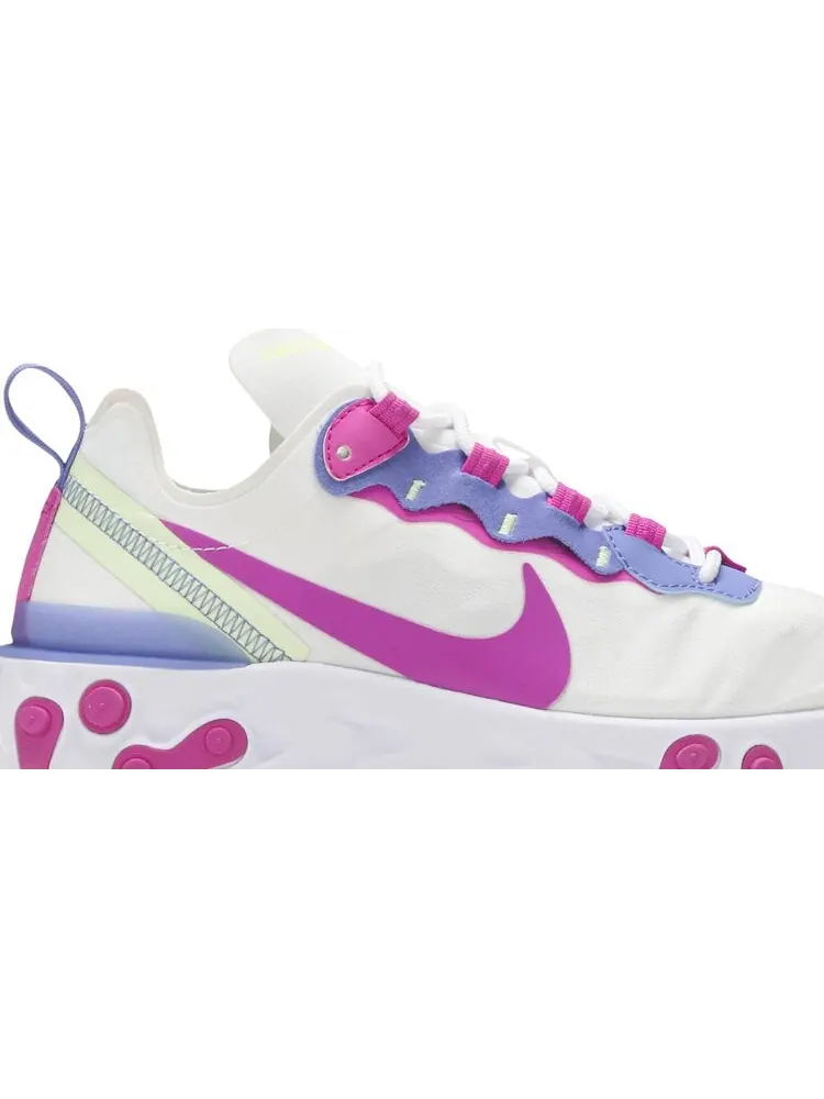 Кроссовки Nike Wmns React Element 55 'White Fire Pink' — изображение 2 из 8, белый