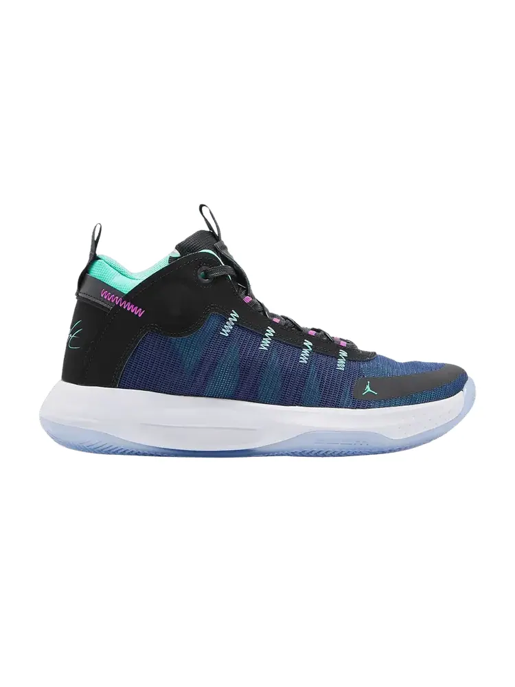 Кроссовки Jordan Jumpman 2020 'Black Green Glow Blue Void' — изображение 1 из 1, черный зеленый синий