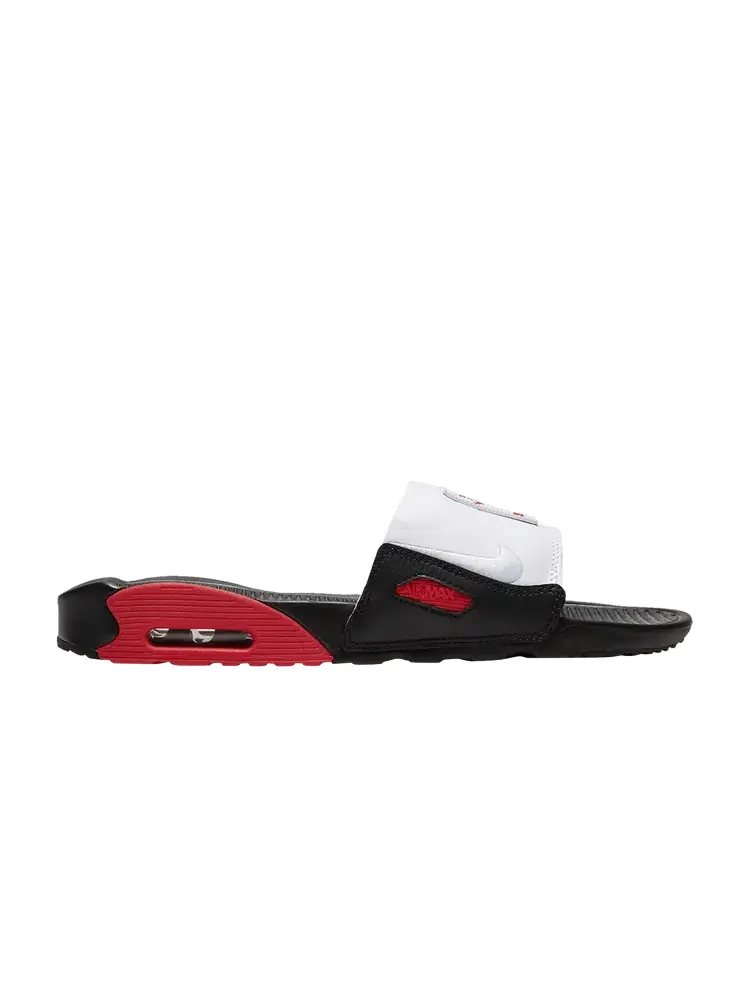 Сандалии Nike Air Max 90 Slide 'Black Chile Red' — изображение 1 из 1, черный/белый/красный