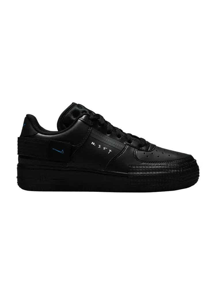 Кроссовки Nike Air Force 1 Type GS 'Black Photo Blue' — изображение 1 из 9, черный/синий/платиновый
