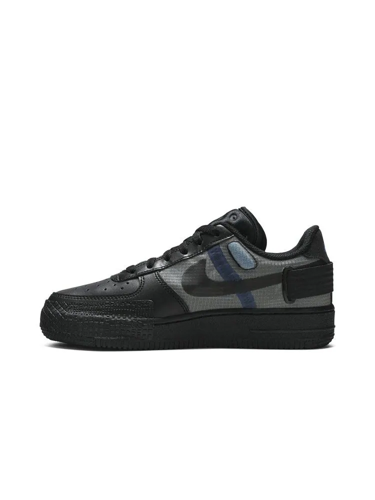 Кроссовки Nike Air Force 1 Type GS 'Black Photo Blue' — изображение 4 из 9, черный/синий/платиновый