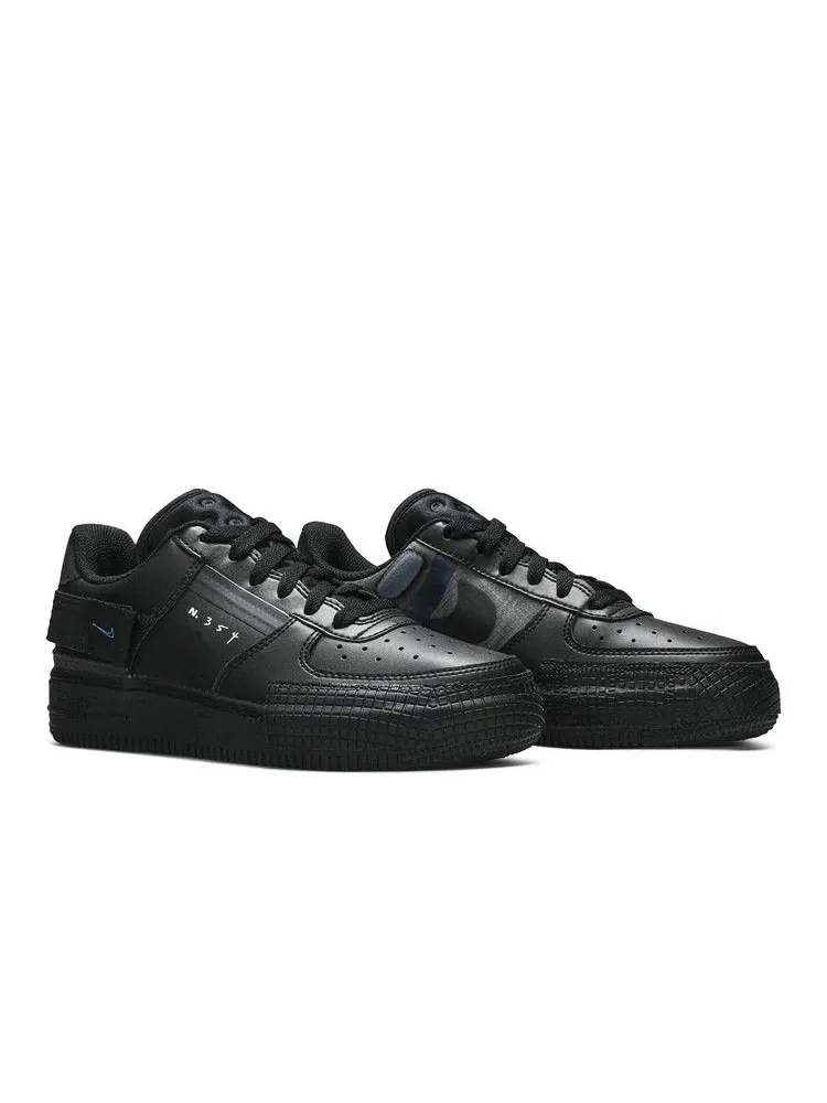 Кроссовки Nike Air Force 1 Type GS 'Black Photo Blue' — изображение 9 из 9, черный/синий/платиновый