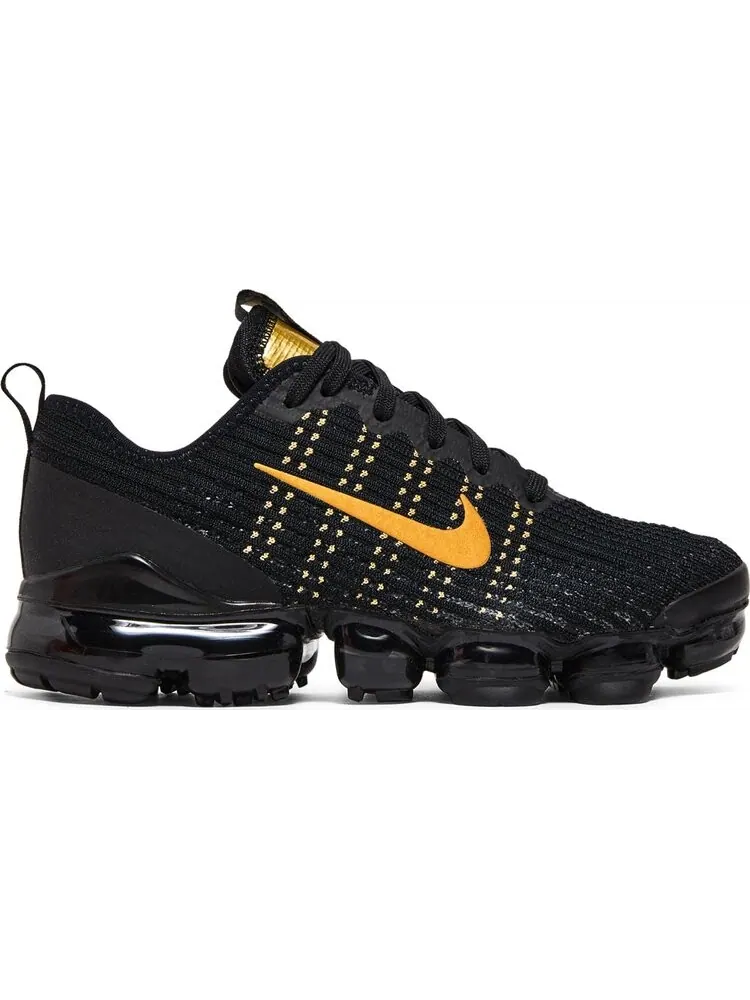 Кроссовки Nike Air VaporMax Flyknit 3 GS 'Black Gold' — изображение 1 из 8, черный