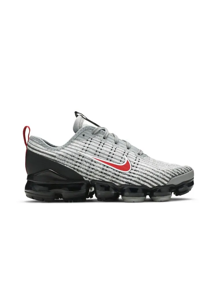 Кроссовки Nike Air VaporMax Flyknit 3 GS 'Particle Grey University Red' — изображение 2 из 9