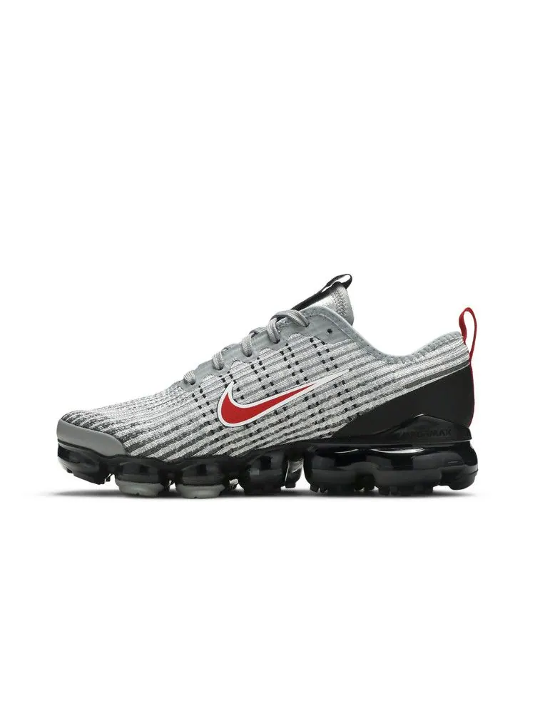 Кроссовки Nike Air VaporMax Flyknit 3 GS 'Particle Grey University Red' — изображение 4 из 9