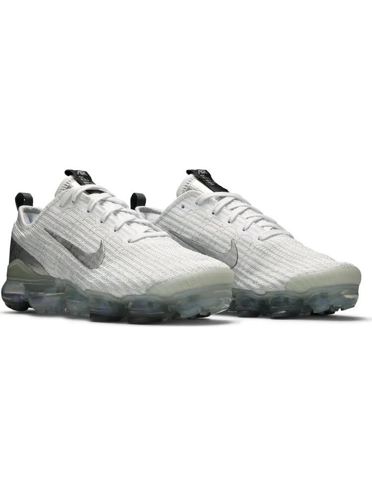 Кроссовки Nike Air VaporMax Flyknit 3 GS 'White Silver' — изображение 8 из 8, белый