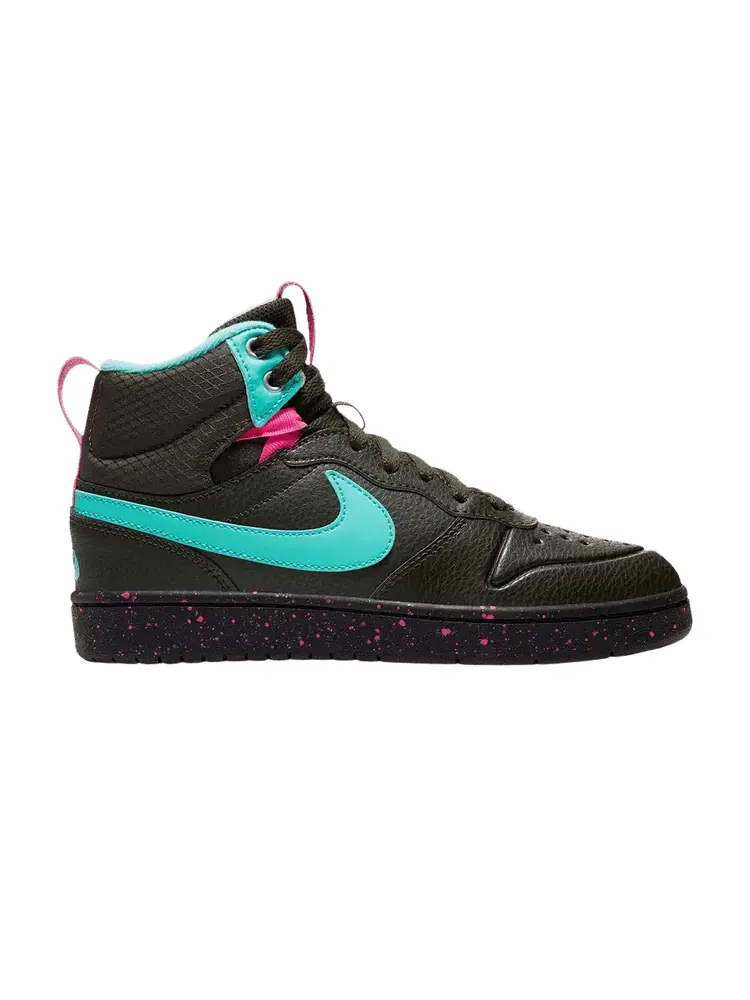 Кроссовки Nike Court Borough Mid 2 Boot GS 'Miami Vice' — изображение 1 из 1, черный//зеленый