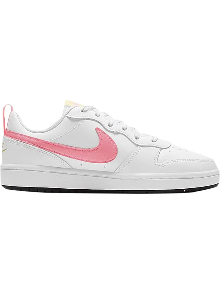 Кроссовки Nike Court Borough Low 2 GS — изображение 1 из 1, белый/розовый