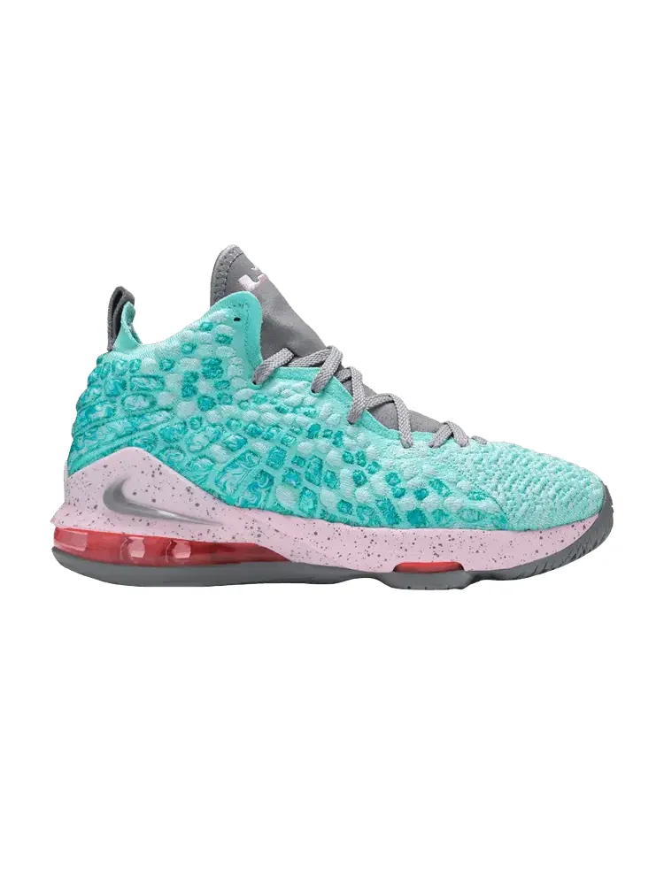 Кроссовки Nike LeBron 17 GS 'South Beach' — изображение 1 из 9, светлый голубой/серый