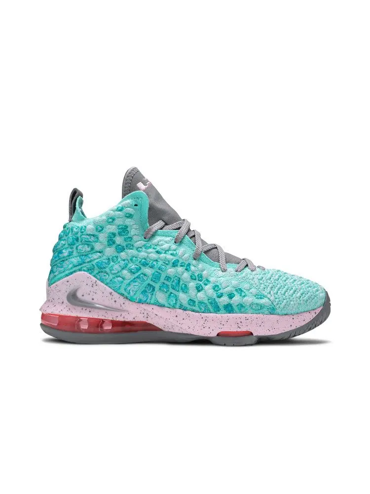 Кроссовки Nike LeBron 17 GS 'South Beach' — изображение 2 из 9, светлый голубой/серый