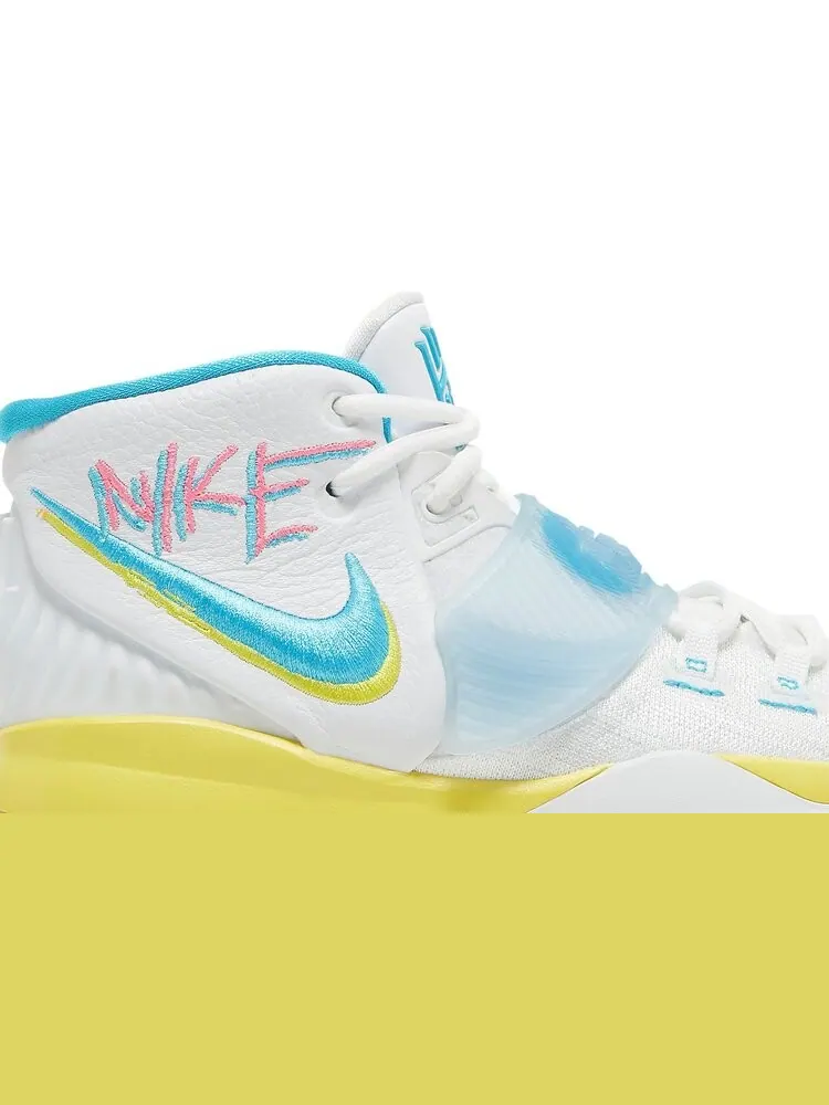 Кроссовки Nike Kyrie 6 GS 'Neon Graffiti' — изображение 2 из 8, белый