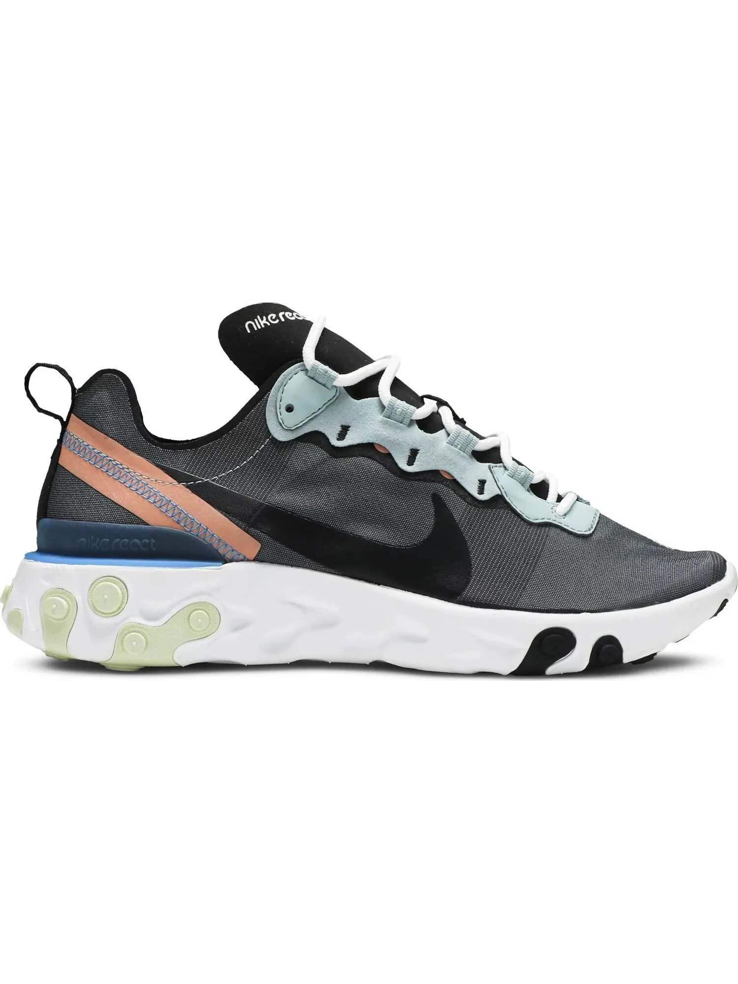 Кроссовки Nike React Element 55 Ocean Cube — изображение 2 из 5, черный/белый/оранжевый