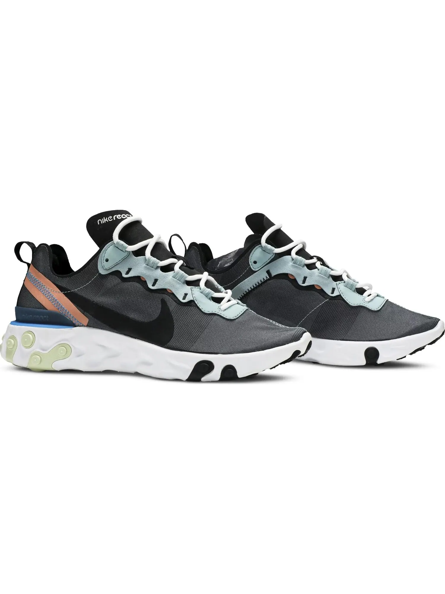 Кроссовки Nike React Element 55 Ocean Cube — изображение 5 из 5, черный/белый/оранжевый