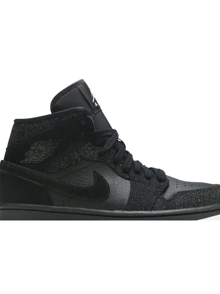 Кроссовки Air Jordan Wmns Air Jordan 1 Mid 'Black Glitter' — изображение 2 из 4, черный