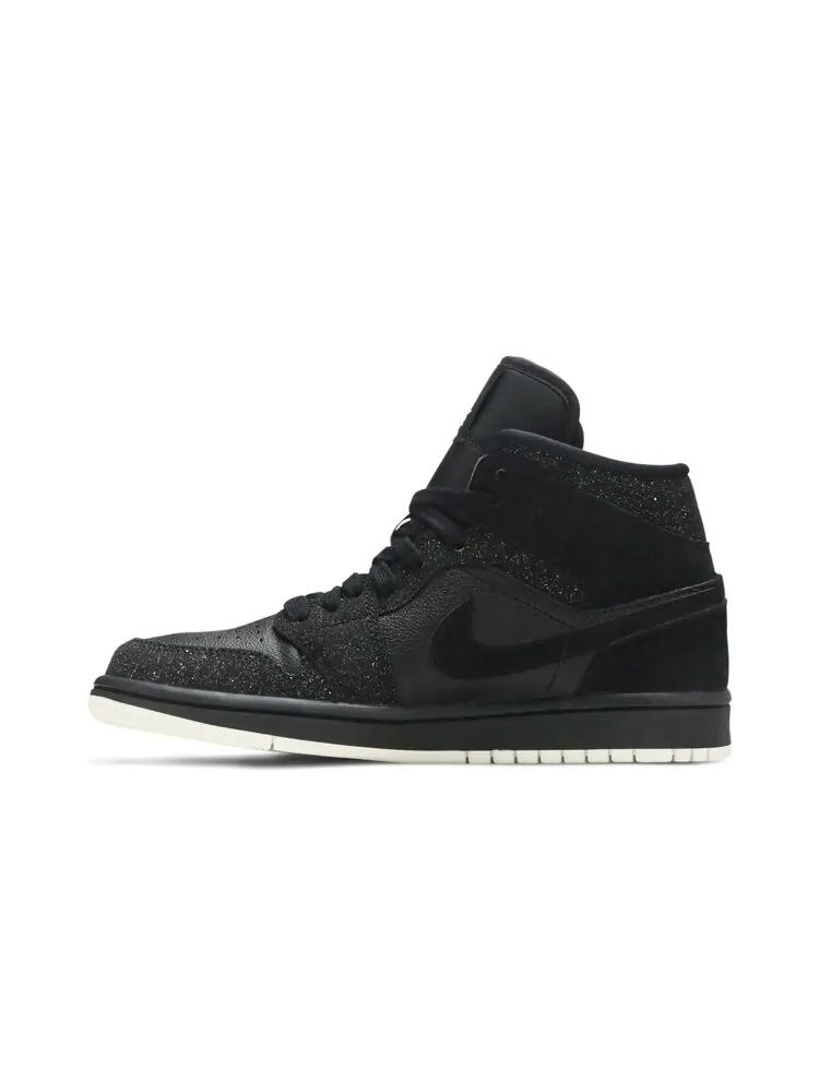 Кроссовки Air Jordan Wmns Air Jordan 1 Mid 'Black Glitter' — изображение 3 из 4, черный