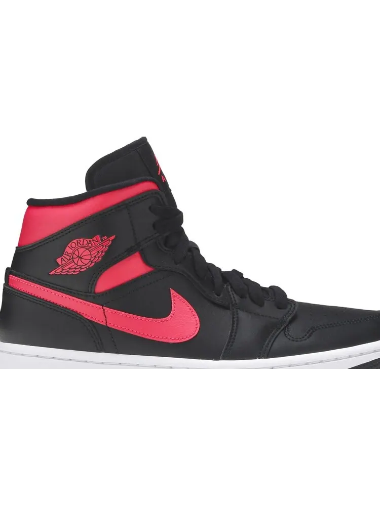 Кроссовки Wmns Air Jordan 1 Mid Siren Red — изображение 2 из 8, черный