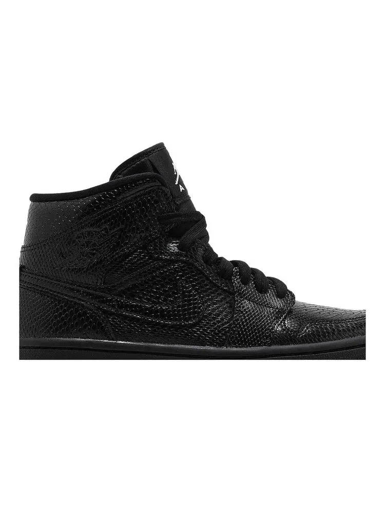Кроссовки Air Jordan Wmns Air Jordan 1 Mid 'Black Snakeskin' — изображение 3 из 9, черный/белый/черный