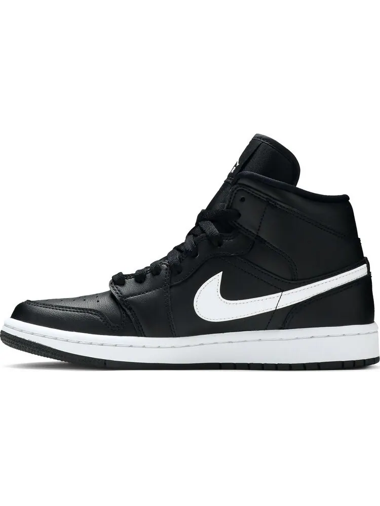 Кроссовки Wmns Air Jordan 1 Mid Black White — изображение 3 из 8, черный