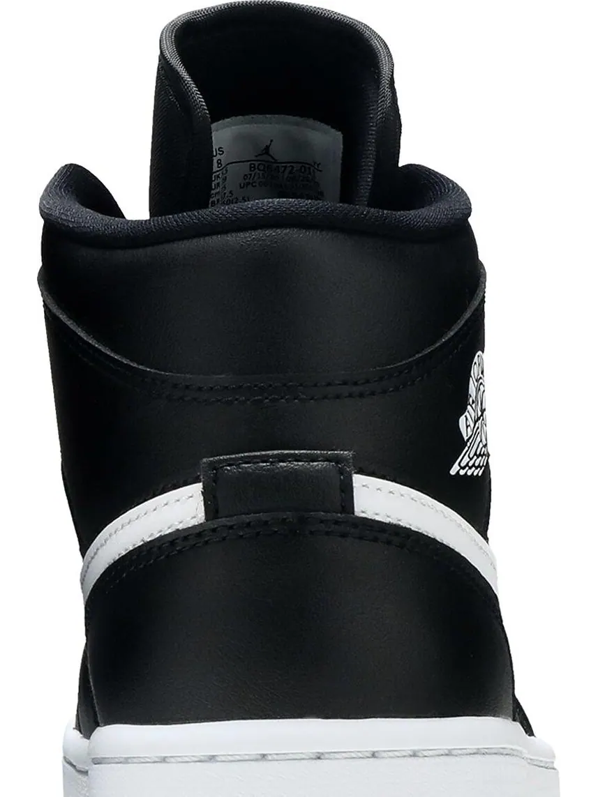 Кроссовки Wmns Air Jordan 1 Mid Black White — изображение 7 из 8, черный