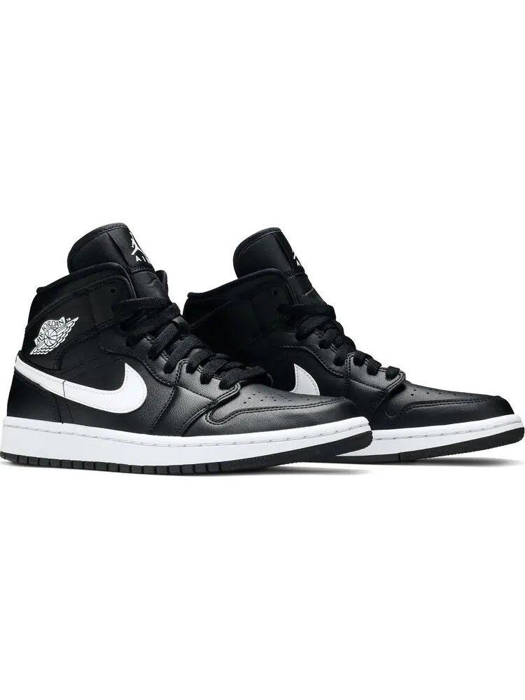 Кроссовки Wmns Air Jordan 1 Mid Black White — изображение 8 из 8, черный