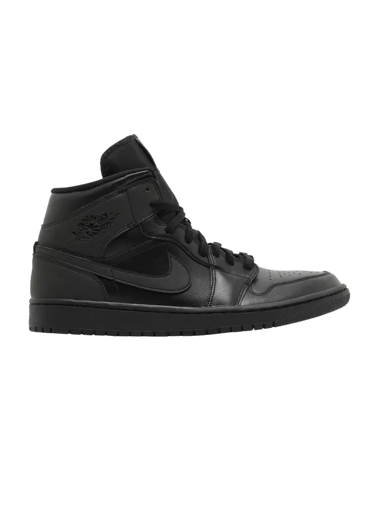 Кроссовки Air Jordan Wmns Air Jordan 1 Mid 'Triple Black' — изображение 1 из 9, черный/черный/черный