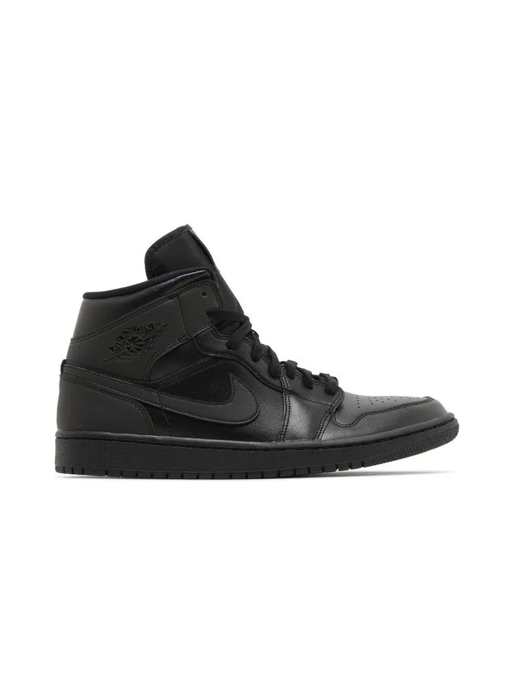 Кроссовки Air Jordan Wmns Air Jordan 1 Mid 'Triple Black' — изображение 2 из 9, черный/черный/черный