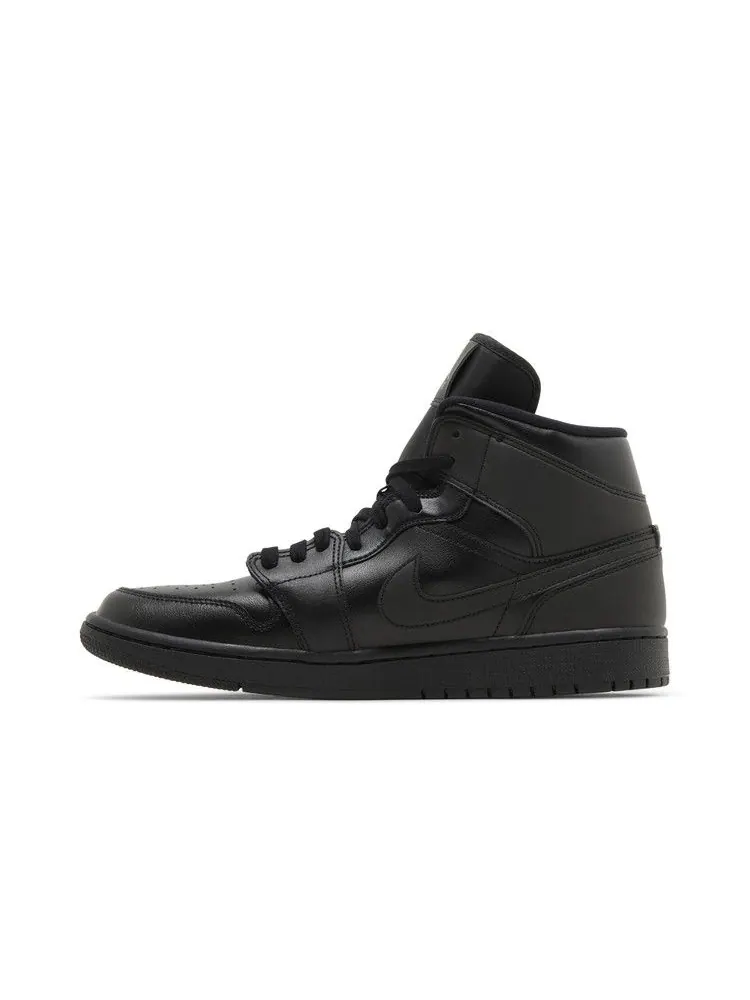 Кроссовки Air Jordan Wmns Air Jordan 1 Mid 'Triple Black' — изображение 4 из 9, черный/черный/черный