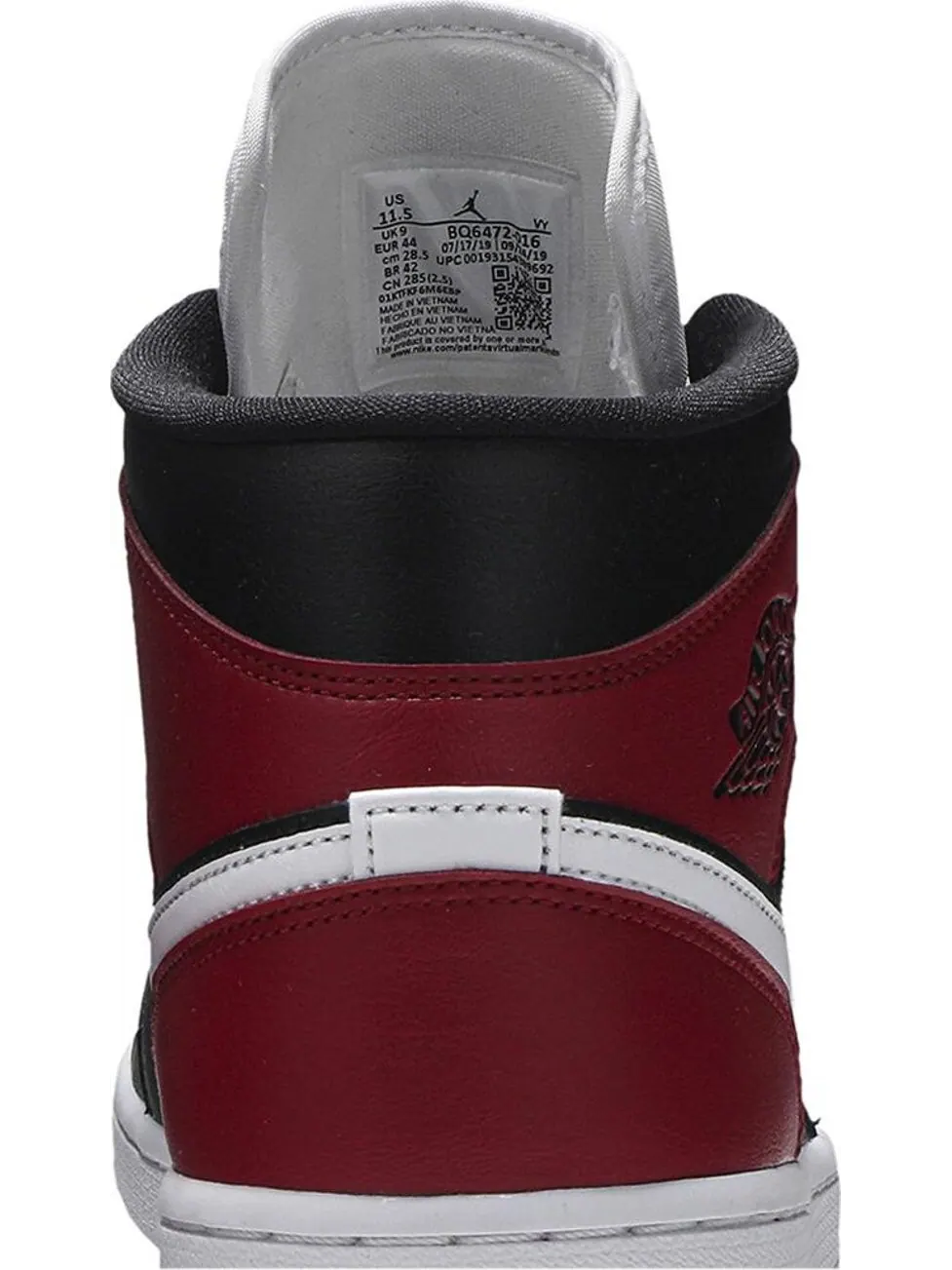Кроссовки Wmns Air Jordan 1 Mid Noble Red — изображение 7 из 8, черный