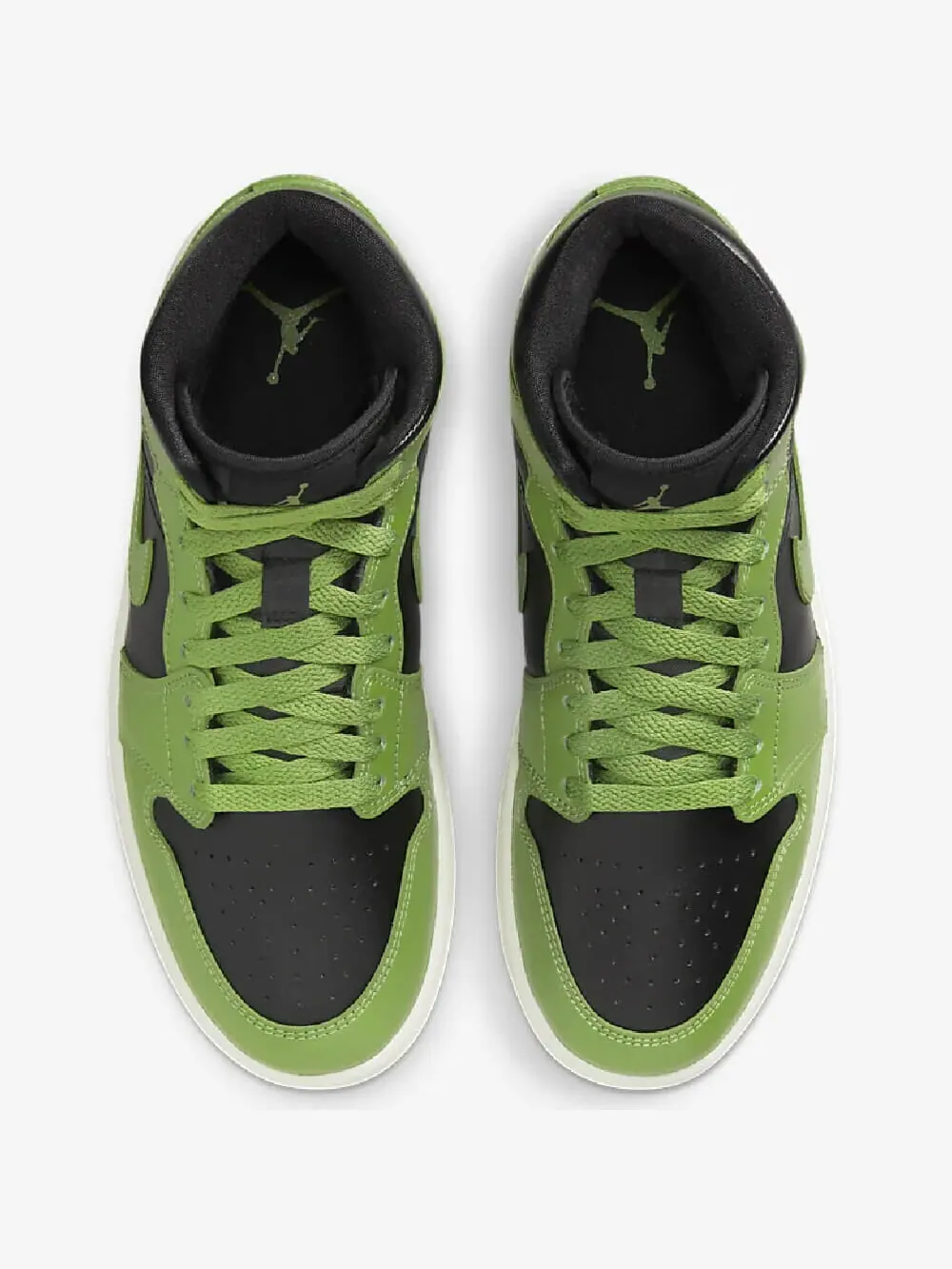 Кроссовки Nike Air Jordan 1 Mid — изображение 3 из 7, зеленый/черный/бежевый