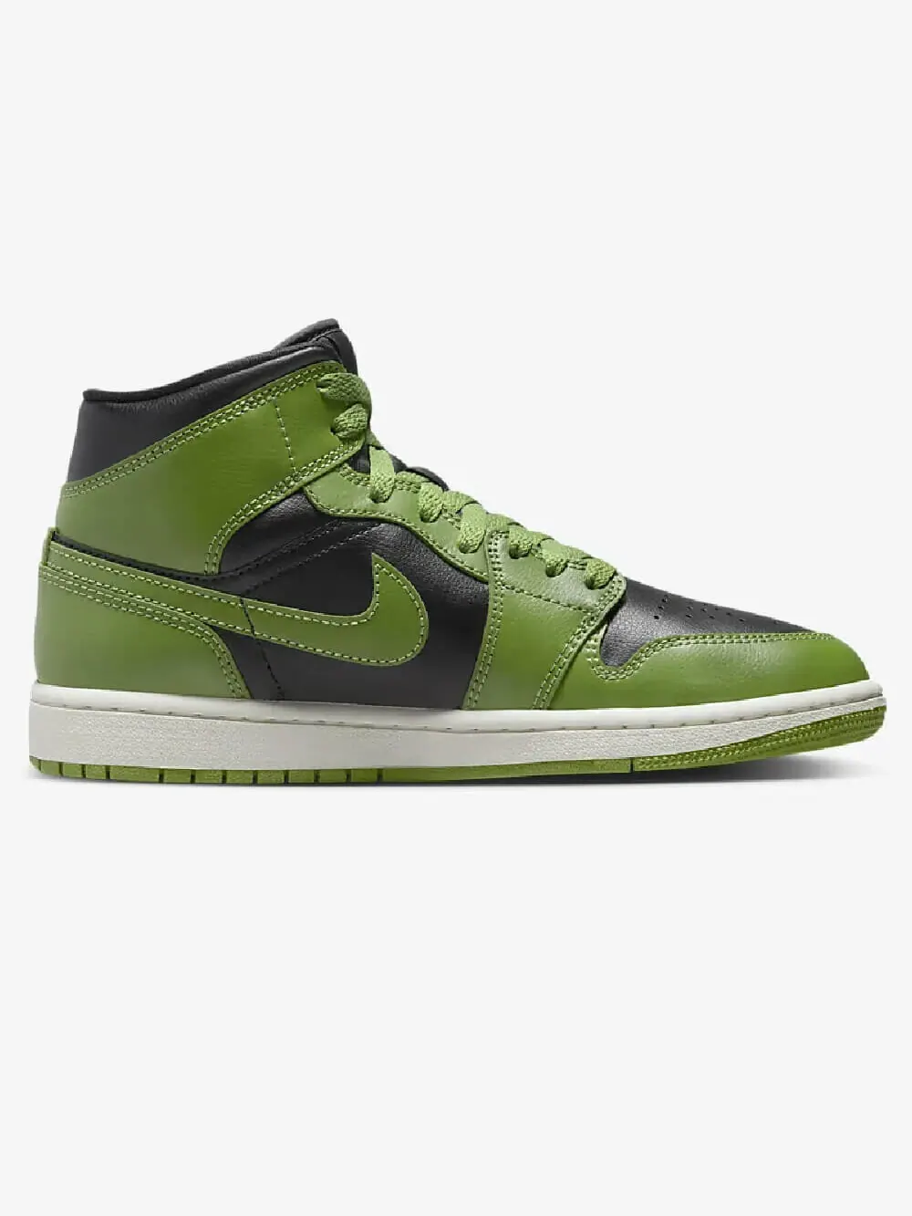 Кроссовки Nike Air Jordan 1 Mid — изображение 5 из 7, зеленый/черный/бежевый