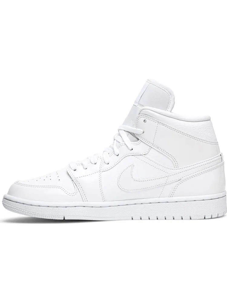 Кроссовки Wmns Air Jordan 1 Mid Triple White — изображение 3 из 8, белый