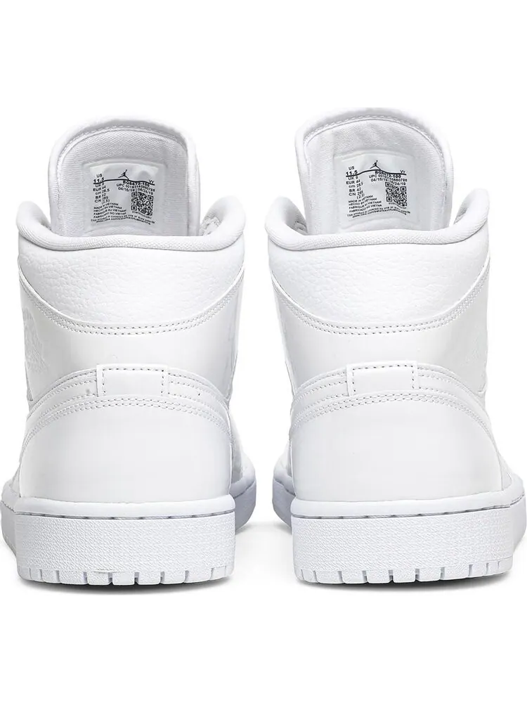 Кроссовки Wmns Air Jordan 1 Mid Triple White — изображение 6 из 8, белый