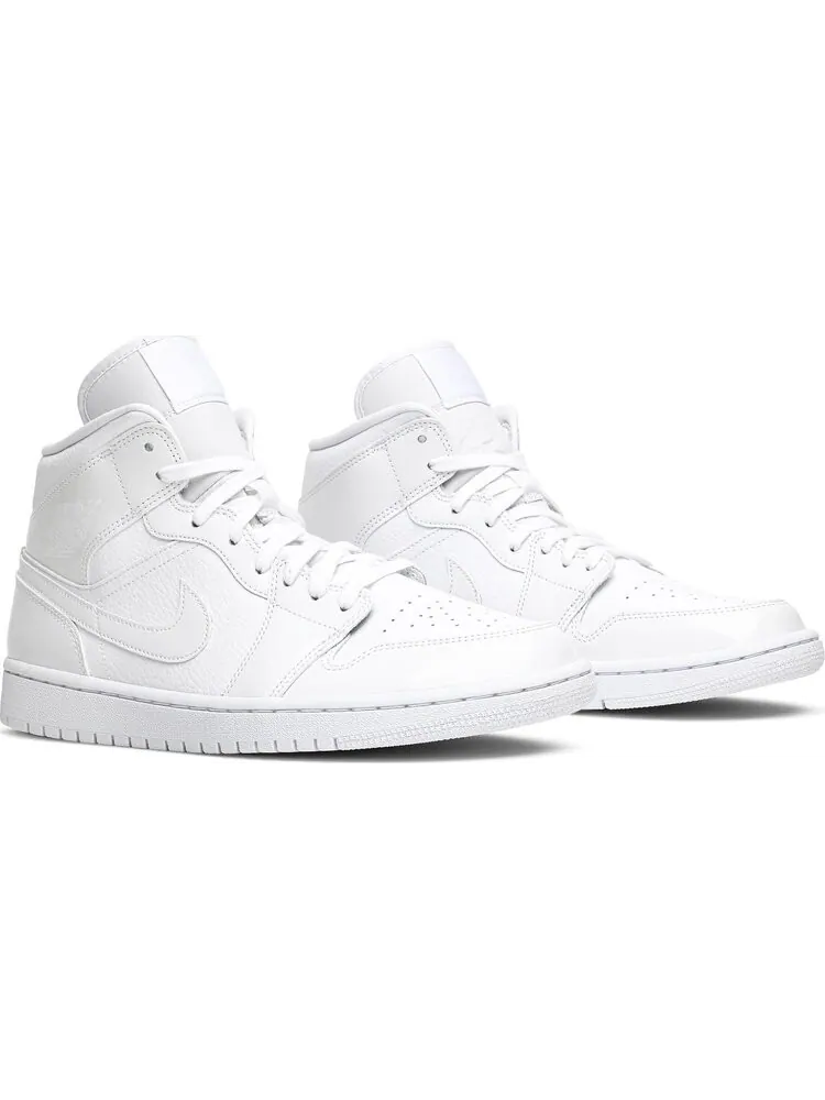 Кроссовки Wmns Air Jordan 1 Mid Triple White — изображение 8 из 8, белый