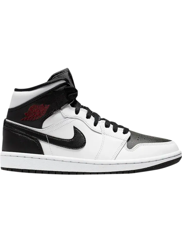Кроссовки Wmns Air Jordan 1 Mid White Black — изображение 1 из 1, белый